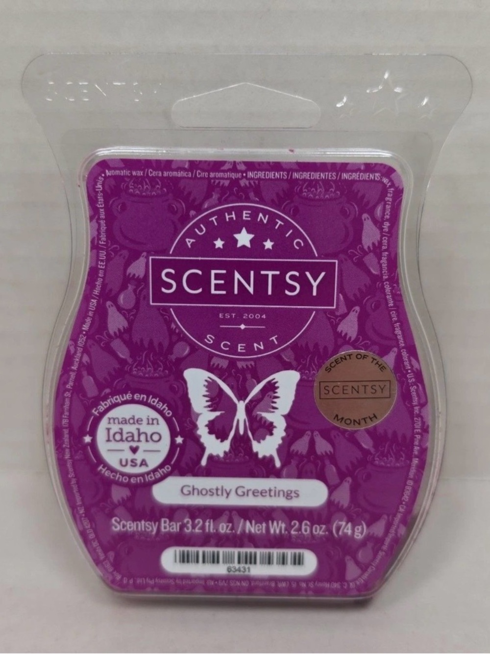 Scentsy Wax Bar Ghostly Greetings 3.2 Oz Retired NEW